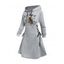 Robe à capuche d'Halloween à lacets avec imprimé de lettres, de corbeau, de citrouille et de chauve-souris - Gris Clair XXL | US 14