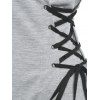 Robe à capuche d'Halloween à lacets avec imprimé de lettres, de corbeau, de citrouille et de chauve-souris - Gris Clair XXL | US 14