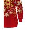Sweat-shirt de Noël imprimé flocon de neige avec boucle et col incliné - Rouge XXL | US 14