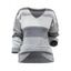Pull tricoté colorblock, col en V, épaules tombantes, manches longues - Brun XL | US 10
