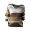 Pull tricoté colorblock, col en V, épaules tombantes, manches longues - Brun XL | US 10