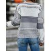 Pull tricoté colorblock, col en V, épaules tombantes, manches longues - Gris Clair XL | US 10