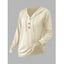 Sweat à capuche en tricot torsadé de couleur unie, pull à manches longues avec cordon de serrage - Beige XL | US 10