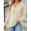 Sweat à capuche en tricot torsadé de couleur unie, pull à manches longues avec cordon de serrage - Beige XL | US 10