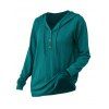 Sweat à capuche en tricot torsadé de couleur unie, pull à manches longues avec cordon de serrage - Paon Bleu XL | US 10