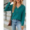 Sweat à capuche en tricot torsadé de couleur unie, pull à manches longues avec cordon de serrage - Paon Bleu XL | US 10
