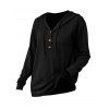 Sweat à capuche en tricot torsadé de couleur unie, pull à manches longues avec cordon de serrage - Noir XL | US 10