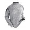 Pull de couleur unie en tricot torsadé à épaules dénudées et col montant - Gris Clair XL | US 10