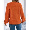 Pull de couleur unie texturé à manches lanternes ajourées - Orange XL | US 10