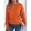 Pull de couleur unie texturé à manches lanternes ajourées - Orange XL | US 10