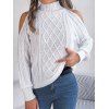 Pull de couleur unie en maille torsadée à épaules dénudées et col montant - Blanc XL | US 10