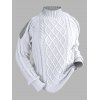 Pull de couleur unie en maille torsadée à épaules dénudées et col montant - Blanc XL | US 10
