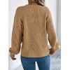 Pull de couleur unie texturé à manches lanternes ajourées - Bronze M | US 6