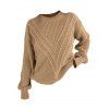 Pull de couleur unie texturé à manches lanternes ajourées - Bronze M | US 6