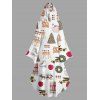 Holiday Couple Outfit Christmas Elements Print High Low Hoodie Dress and Shirt Set - Blanc S | US 4