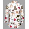 Holiday Couple Outfit Christmas Elements Print High Low Hoodie Dress and Shirt Set - Blanc S | US 4