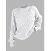 Pull de couleur unie texturé à manches lanternes ajourées - Blanc XL | US 10