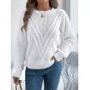 Pull de couleur unie texturé à manches lanternes ajourées - Blanc XL | US 10