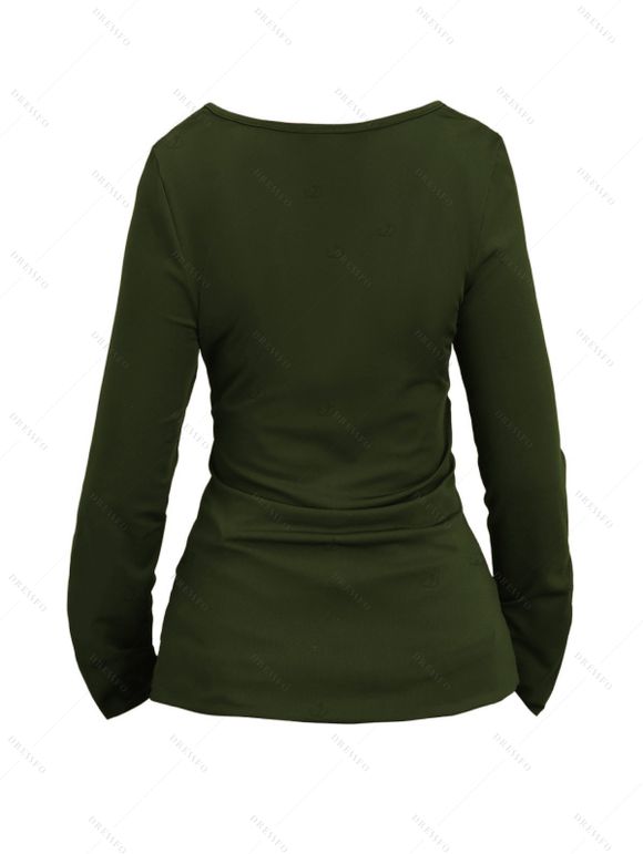 Gothic Women Outfit Lace Up Zip Square Neck Top and Grommet Leggings Set - Vert Armée S | US 4