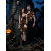 Halloween Couple Outfit Ghost with Pumpkin Print Dress and Shirt Set - Noir S | US 4