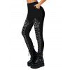 Leggings décontractés imprimés 3D, taille haute, élastiques, skinny - Noir XXL | US 14