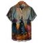 Chemise d'Halloween pour homme, chemise boutonnée à imprimé forêt de sorciers - Brun Légère 5XL