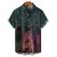 Chemise d'Halloween pour homme, chemise boutonnée à imprimé forêt de sorciers - Brun Légère 5XL