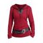Haut à capuche colorblock Haut à capuche texturé en tricot avec ceinture à œillets - Rouge Vineux XXL | US 14