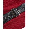 Haut à capuche colorblock Haut à capuche texturé en tricot avec ceinture à œillets - Rouge Vineux XXL | US 14