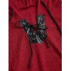 Haut à capuche colorblock Haut à capuche texturé en tricot avec ceinture à œillets - Rouge Vineux XXL | US 14