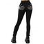 Leggings gothiques taille haute élastiques à imprimé main squelette - Noir XXL | US 14