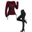 Gothic Women Outfit Lace Up Zip Square Neck Top and Grommet Leggings Set - Rouge Vineux S | US 4