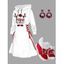 Christmas Outfit Elk Pattern Lace Up Hooded Dress and Plaid Snowflake Earrings Boots Set - Blanc S | US 4