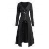 Gothic Women Outfit Lace Up Zip Hooded Coat and Grommet Leggings Set - Noir S | US 4