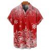 Chemise de Noël pour homme, chemise boutonnée à imprimé flocon de neige - Rouge 5XL