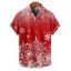 Chemise de Noël pour homme, chemise boutonnée à imprimé flocon de neige - Rouge 5XL