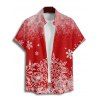 Chemise de Noël pour homme, chemise boutonnée à imprimé flocon de neige - Rouge 5XL