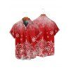 Chemise de Noël pour homme, chemise boutonnée à imprimé flocon de neige - Rouge 5XL