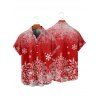 Christmas Couple Outfit Snowflake Print Faux Fur Mini Dress and Shirt Set - Rouge S | US 4