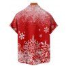 Christmas Couple Outfit Snowflake Print Faux Fur Mini Dress and Shirt Set - Rouge S | US 4