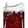 Christmas Outfit Plaid Snowflake Print Buckle Sweatshirt and Leggings Set - Rouge foncé S | US 4