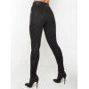 Leggings gothiques de couleur unie avec fermeture éclair et anneau en O et sangle à boucle - Noir XXL | US 14