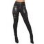 Leggings gothiques de couleur unie avec fermeture éclair et anneau en O et sangle à boucle - Noir XXL | US 14