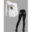 Halloween Outfit F-CAW-F Raven Skew Neck Print Sweatshirt and Leggings Set - Blanc S | US 4