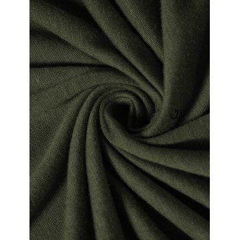 Solid V O Ring Neck Lace Up Long Sleeve Fit Top