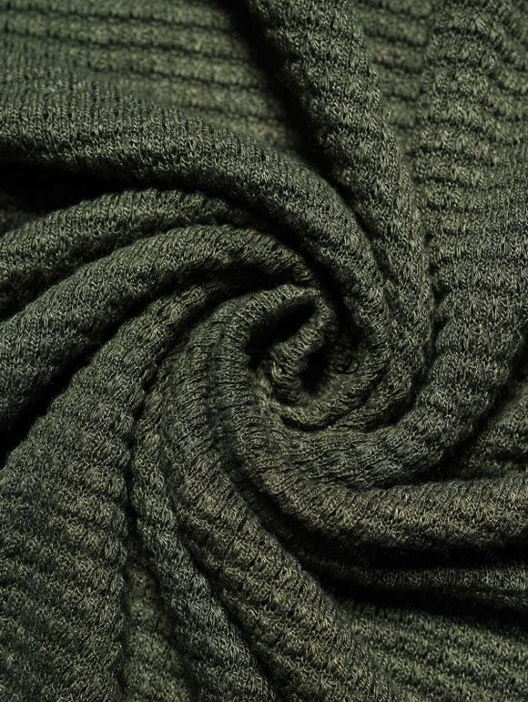 Women Outfit Solid Color Textured Skew Neck Top and Zipper Buckle Leggings Set - Vert Armée S | US 4