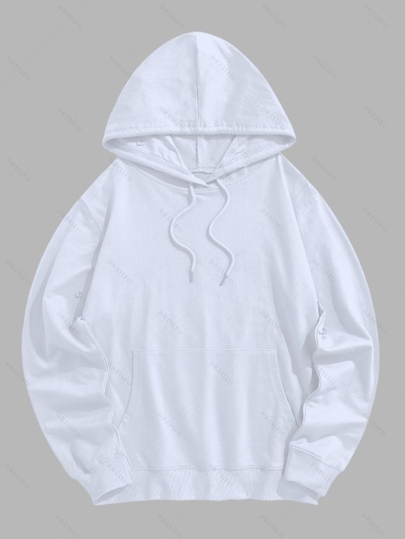 Sweat à capuche gothique à manches longues pour homme, imprimé tête de mort F-CAW-F Raven - Blanc L