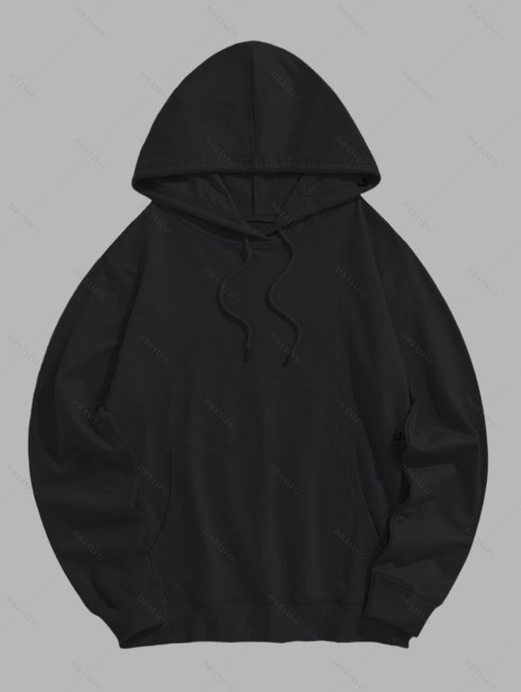 Sweat à capuche gothique pour homme F-CAW-F, imprimé tête de mort et lune de corbeau - Noir L