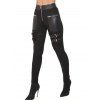 Women Outfit Solid Color Textured Skew Neck Top and Zipper Buckle Leggings Set - Vert Armée S | US 4