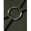 Haut Ajusté Bague en O Manches Longues à Col V à Lacets - Vert profond S | US 4